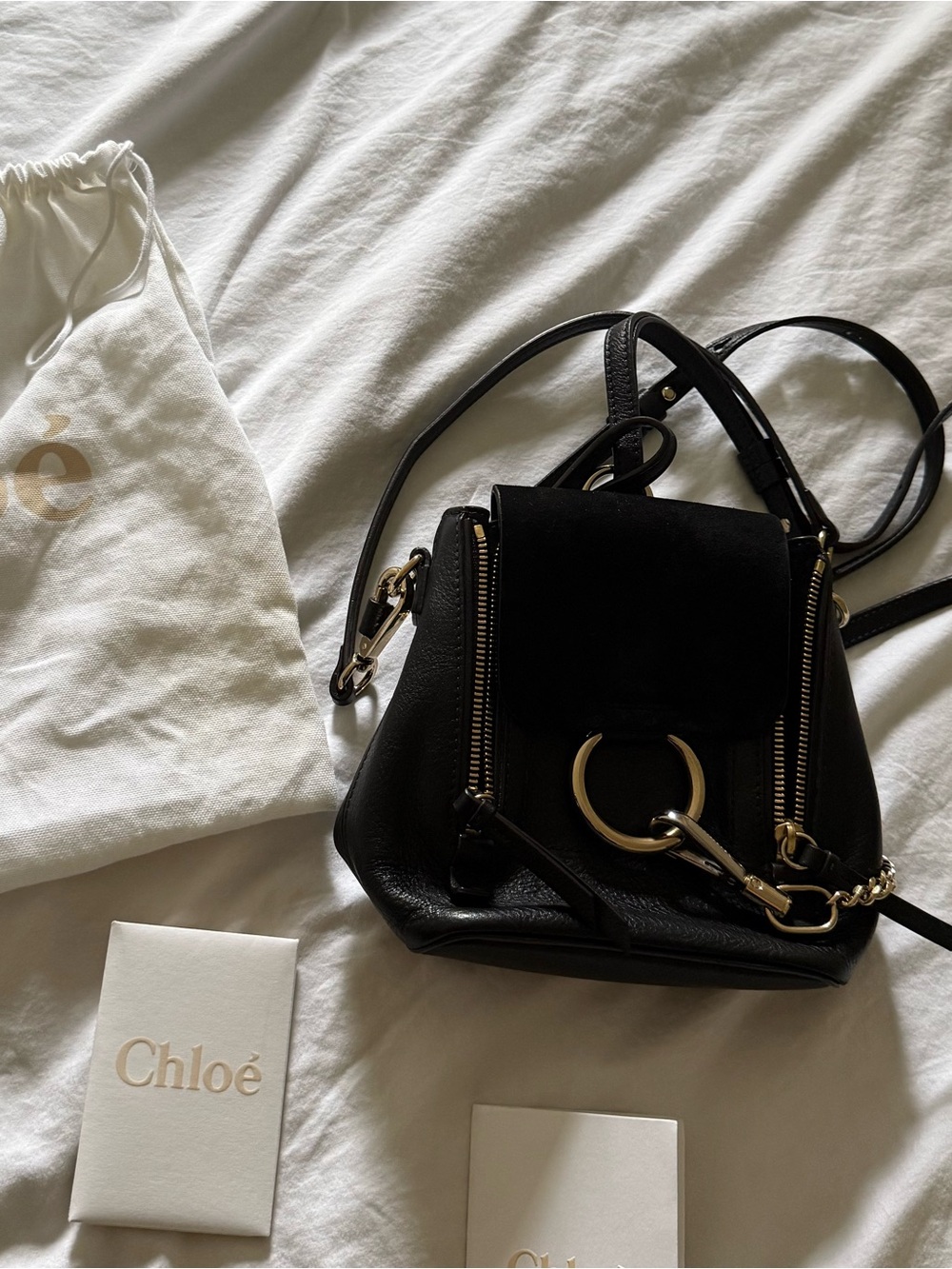Chloé Black Mini Faye Backpack